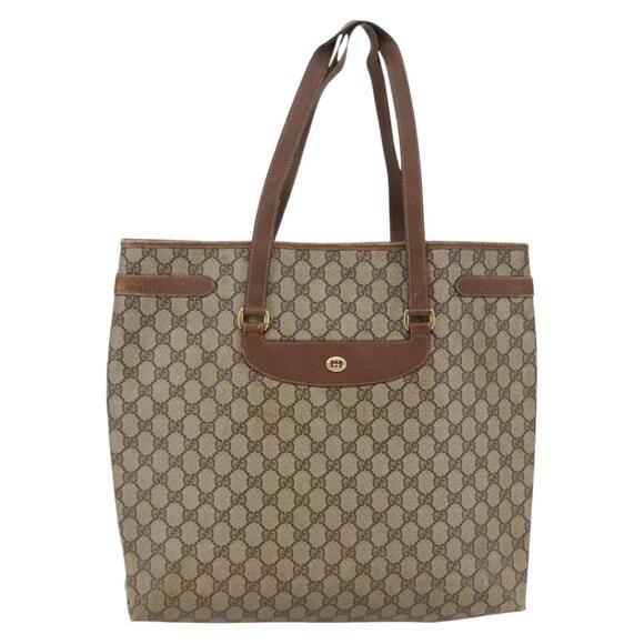 GUCCI GG Supreme Tote Bag Pvc Beige Brown 39 02 061 - Picture 1 of 12